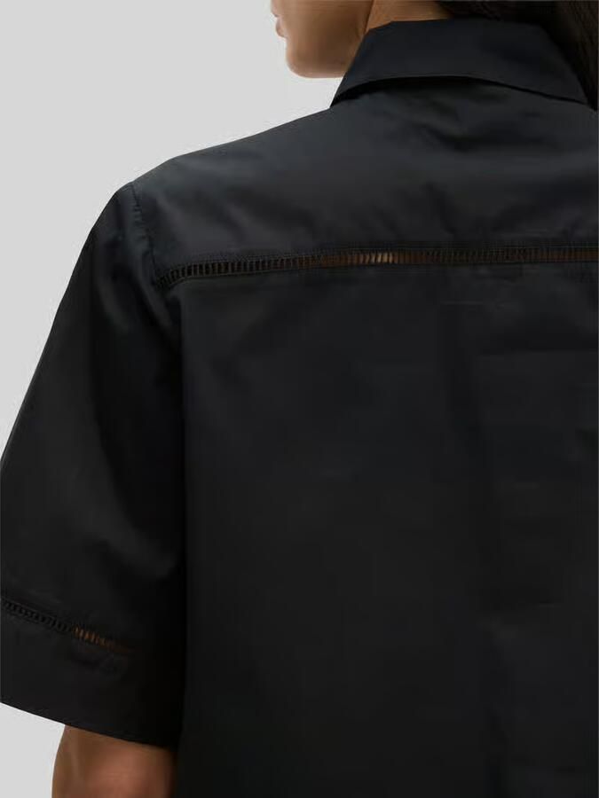 Marc O'Polo Regular fit blouse met korte mouwen van puur katoen met ajourwerk