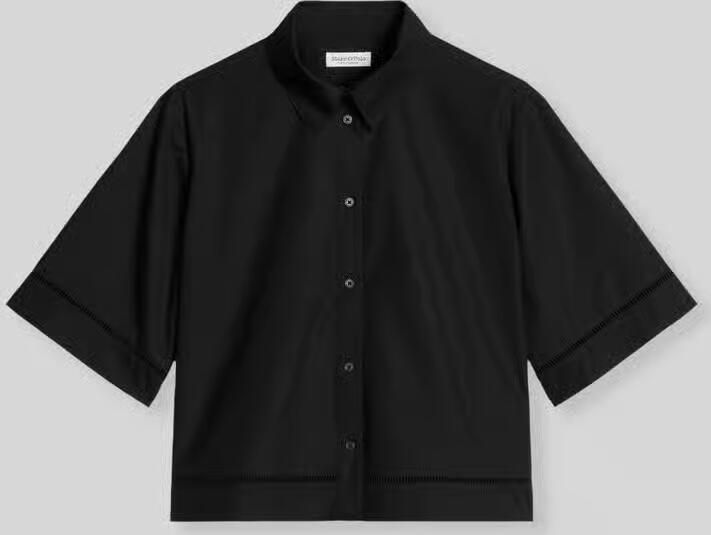 Marc O'Polo Regular fit blouse met korte mouwen van puur katoen met ajourwerk - Foto 2