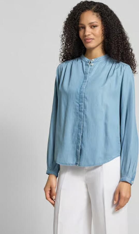 Marc O'Polo Regular fit Blouse met lange mouwen van Mix van katoen en lyocell - Foto 3