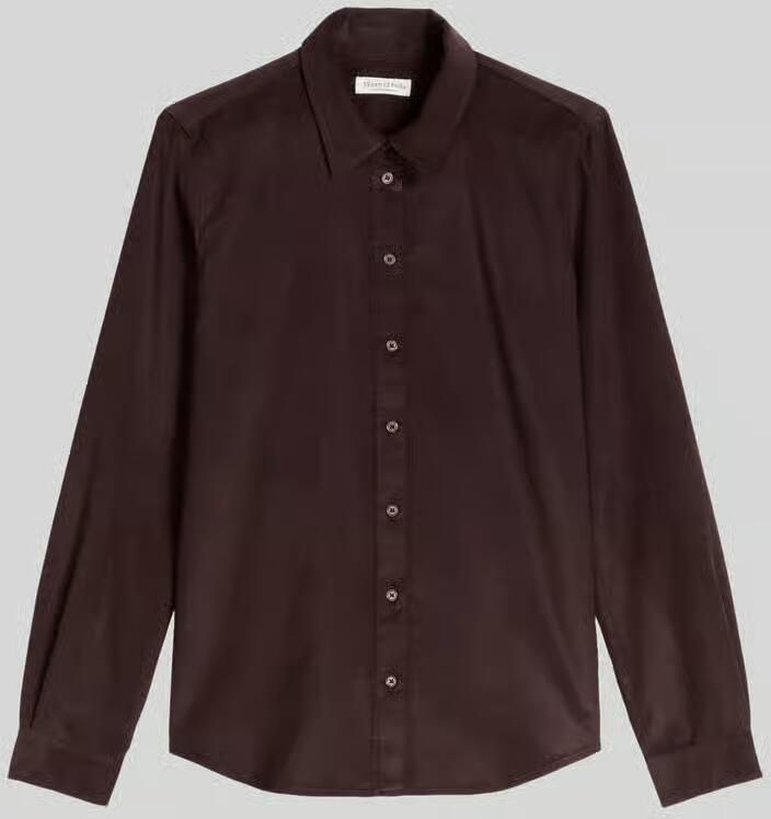 Marc O'Polo Regular fit blouse met lange mouwen van mix van katoen en lyocell