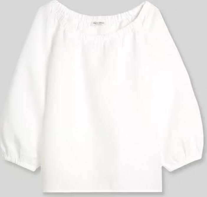 Marc O'Polo regular fit blouse van puur linnen met carmenhals - Foto 2
