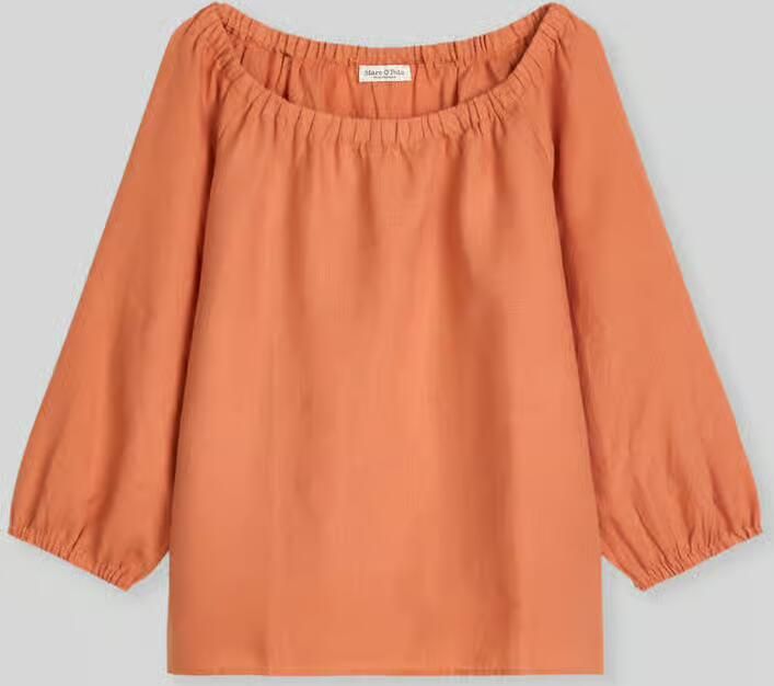 Marc O'Polo regular fit blouse van puur linnen met carmenhals - Foto 2