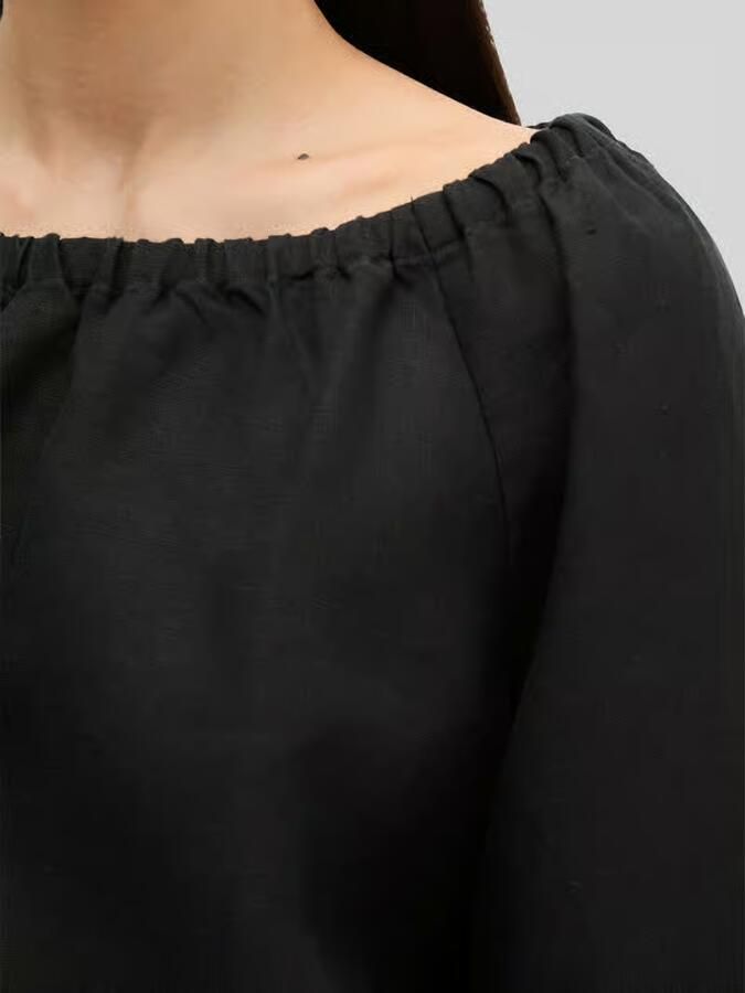 Marc O'Polo regular fit blouse van puur linnen met carmenhals