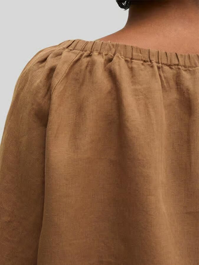 Marc O'Polo regular fit blouse van puur linnen met carmenhals
