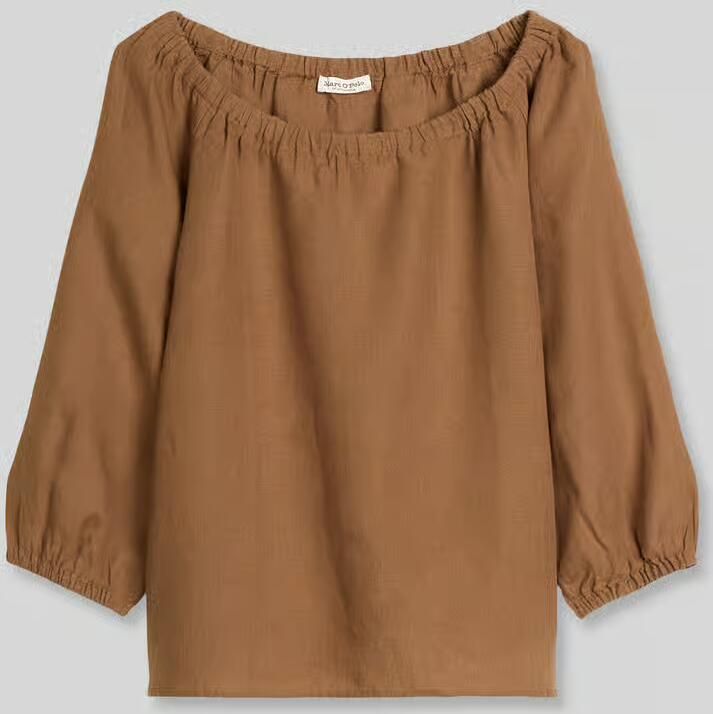Marc O'Polo regular fit blouse van puur linnen met carmenhals - Foto 2