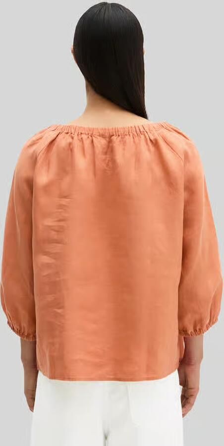 Marc O'Polo regular fit blouse van puur linnen met carmenhals - Foto 2