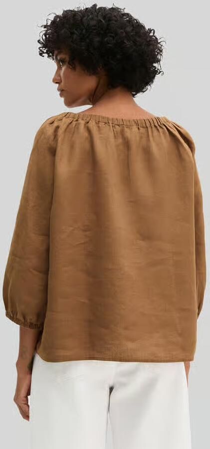 Marc O'Polo regular fit blouse van puur linnen met carmenhals