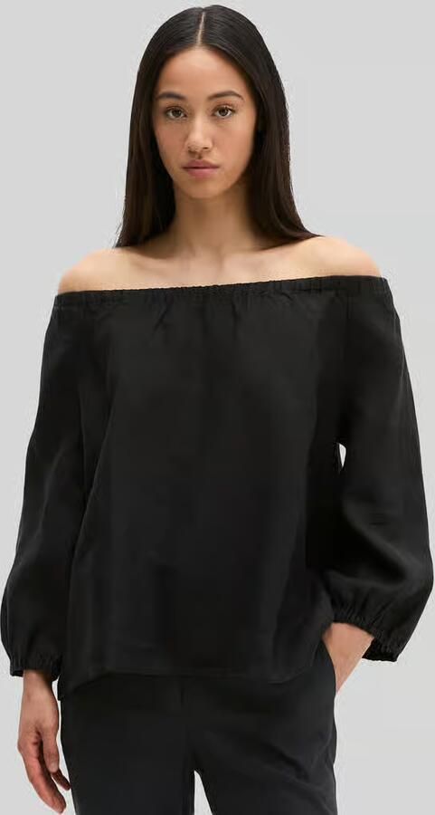 Marc O'Polo regular fit blouse van puur linnen met carmenhals - Foto 3