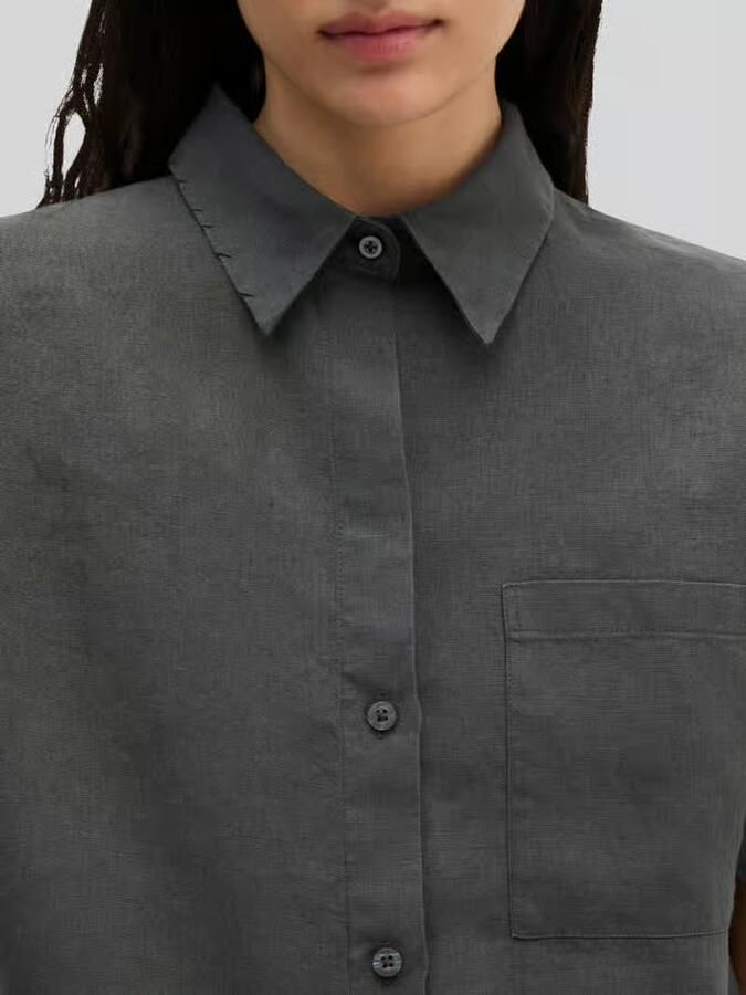 Marc O'Polo regular fit blouse van puur linnen met stolpplooi