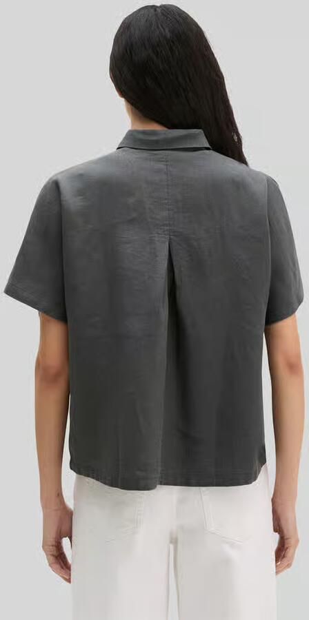 Marc O'Polo regular fit blouse van puur linnen met stolpplooi - Foto 3