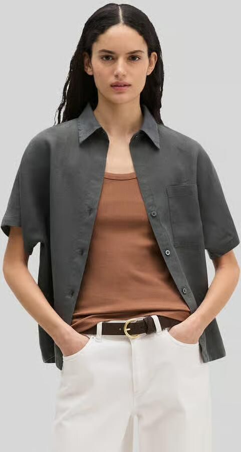 Marc O'Polo regular fit blouse van puur linnen met stolpplooi - Foto 2