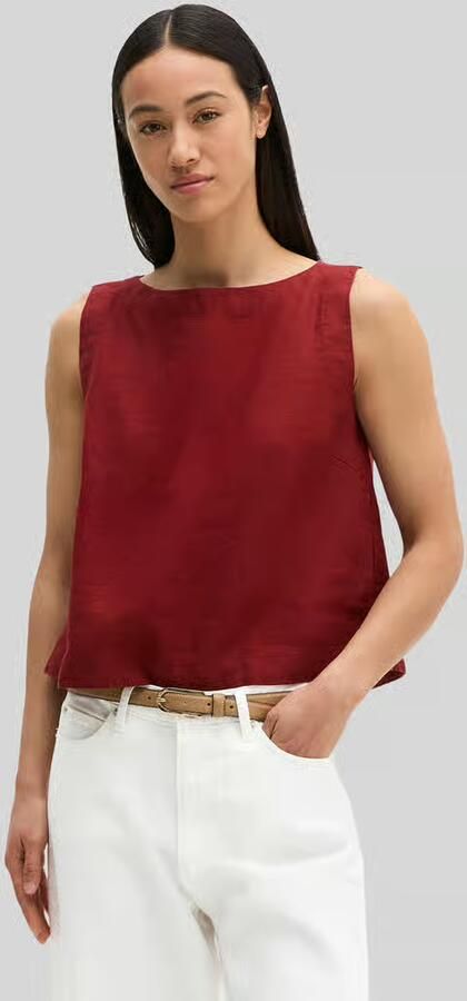 Marc O'Polo regular fit blousetop van puur linnen - Foto 3