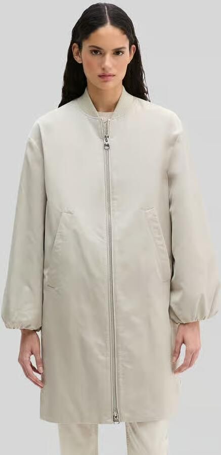 Marc O'Polo regular fit blouson-lange jas met college-kraag - Foto 2