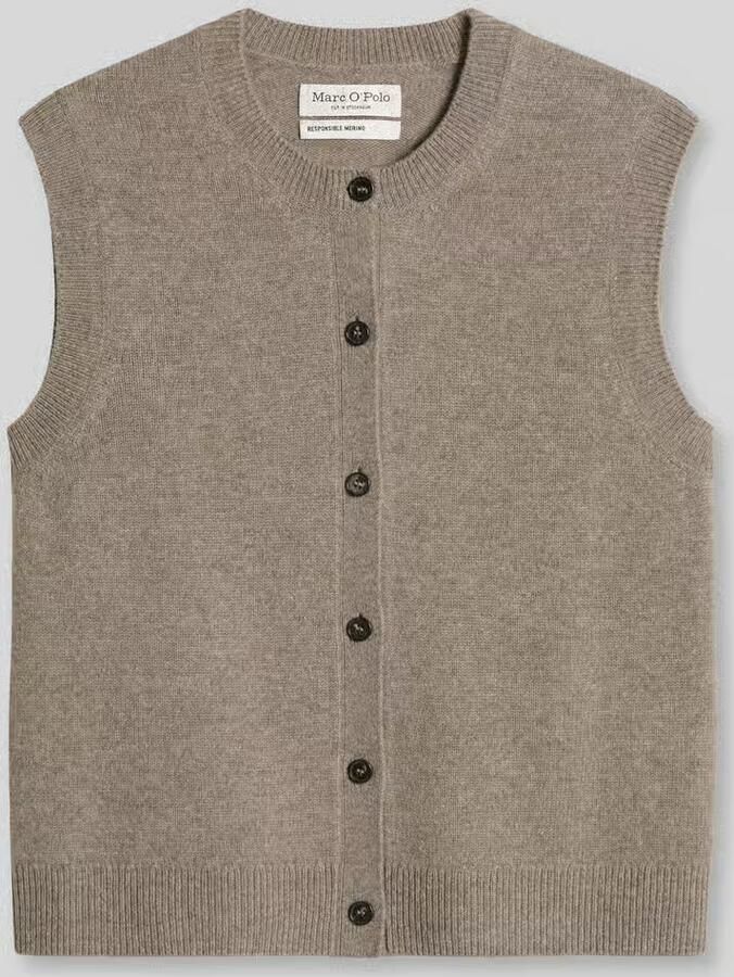 Marc O'Polo Regular fit mouwloos vest van zuivere scheerwol