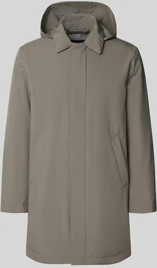 Marc O'Polo Regular fit functionele lange jas met afneembare capuchon