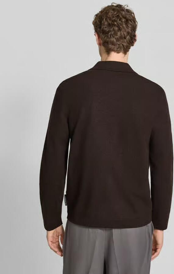Marc O'Polo Regular fit gebreid jack van scheerwolmix
