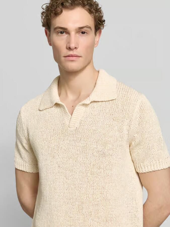 Marc O'Polo regular fit gebreid shirt met polokraag