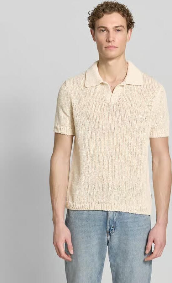 Marc O'Polo regular fit gebreid shirt met polokraag - Foto 4