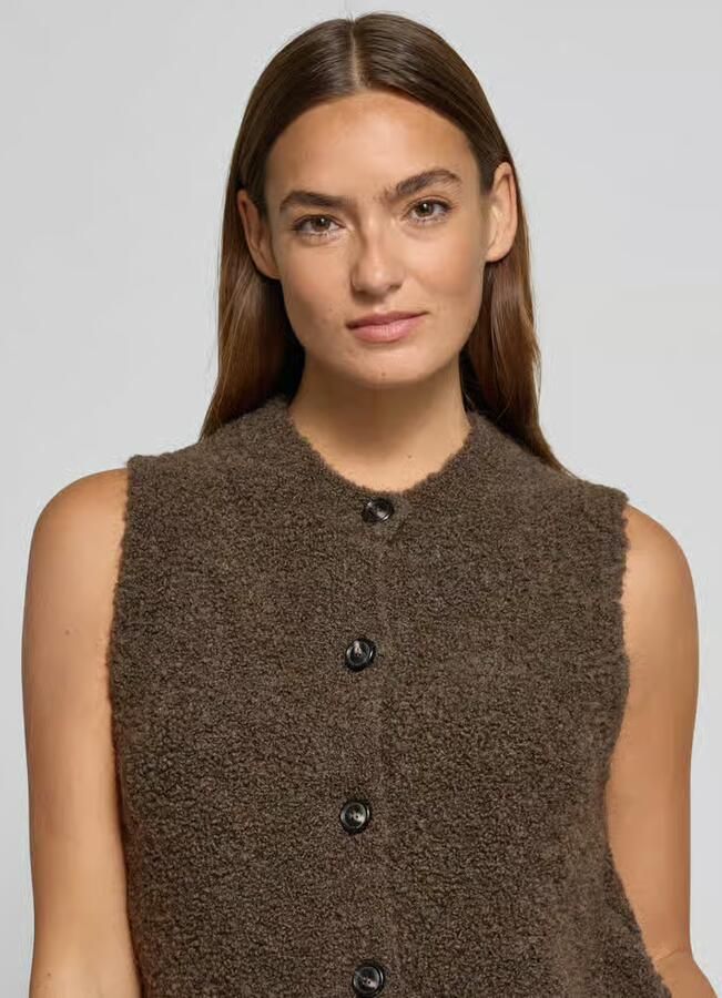 Marc O'Polo Regular fit mouwloos vest van een mix van wol en alpaca