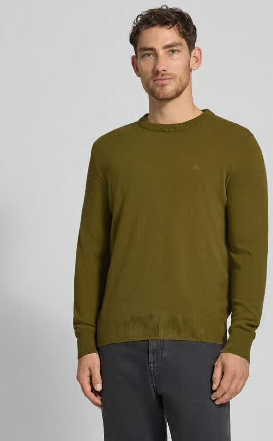 Marc O'Polo Regular fit gebreide pullover van een mix van katoen en scheerwol - Foto 2