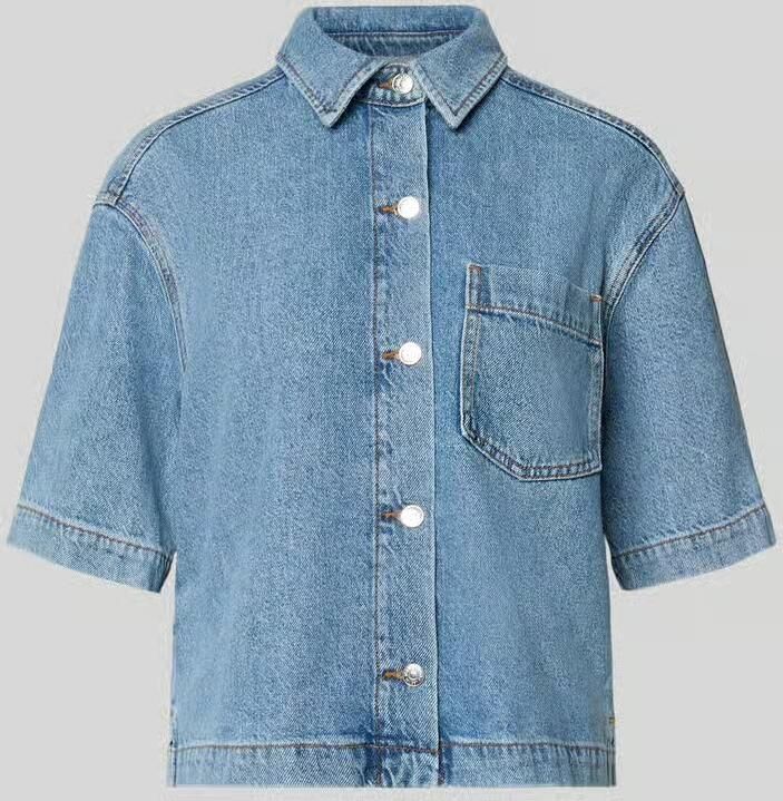 Marc O'Polo regular fit jeansblouse van mix van lyocell en linnen met katoen en lyocell en katoen - Foto 2