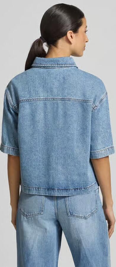 Marc O'Polo regular fit jeansblouse van mix van lyocell en linnen met katoen en lyocell en katoen - Foto 3