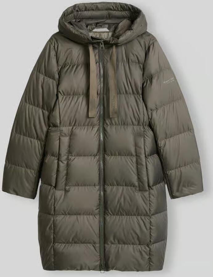 Marc O'Polo Regular fit lange donsjas met labelprint