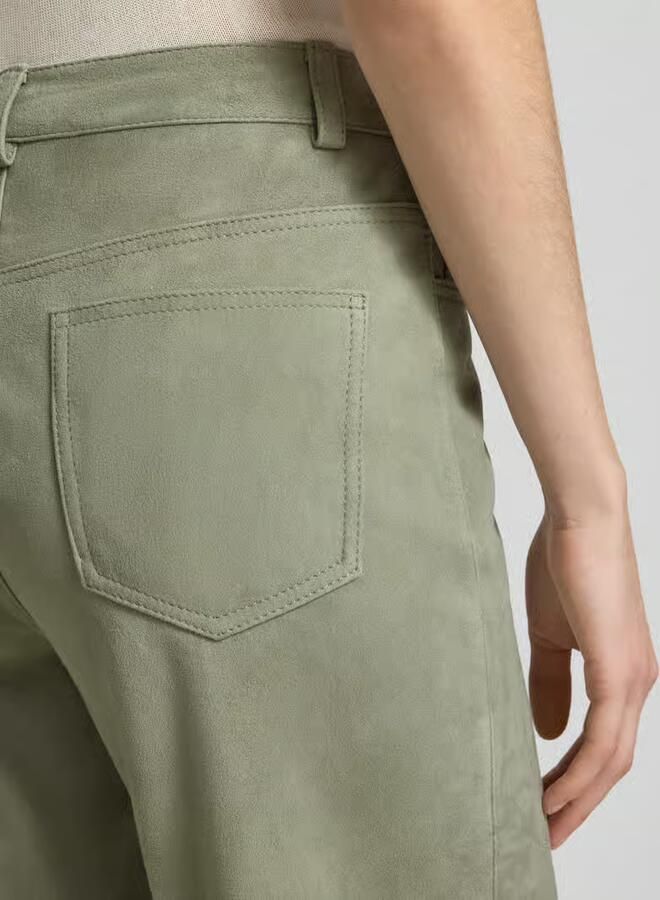 Marc O'Polo regular fit leren broek van echt geitenleer