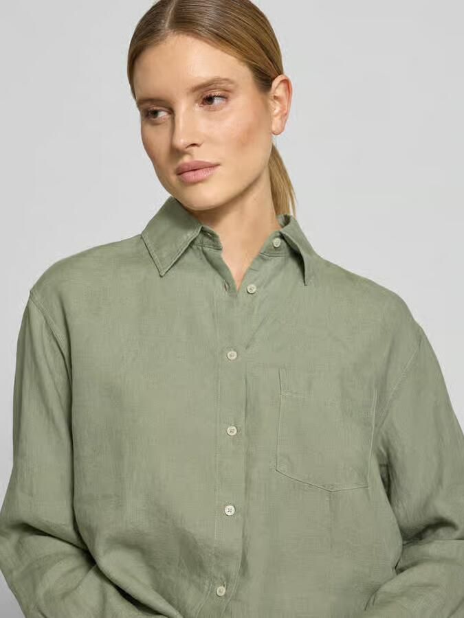Marc O'Polo regular fit linnen blouse met borstzak