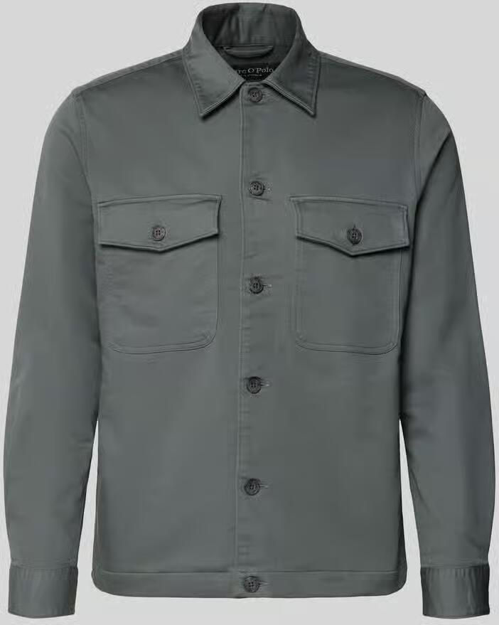 Marc O'Polo Regular fit overhemdjack van katoenmix