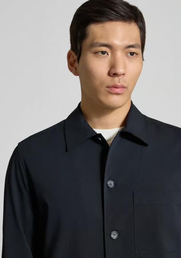 Marc O'Polo Regular fit overhemdjack van Mix van katoen en viscose Met viscose