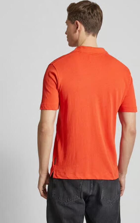 Marc O'Polo Shirt Korte Mouw Polo coton mélangé à du lin col campagnard