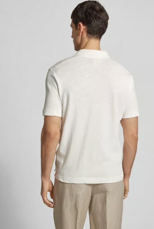 Marc O'Polo Regular fit poloshirt van een mix van katoen en linnen