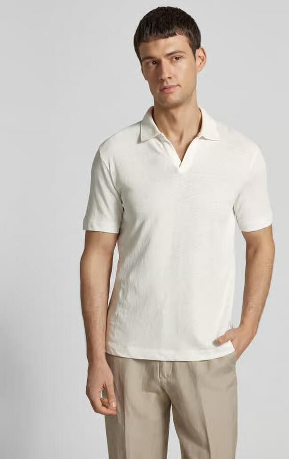 Marc O'Polo Regular fit poloshirt van een mix van katoen en linnen - Foto 2