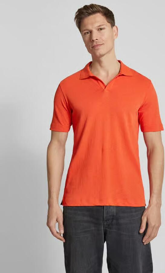 Marc O'Polo Shirt Korte Mouw Polo coton mélangé à du lin col campagnard - Foto 2