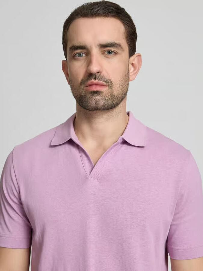 Marc O'Polo regular fit poloshirt van mix van katoen en linnen