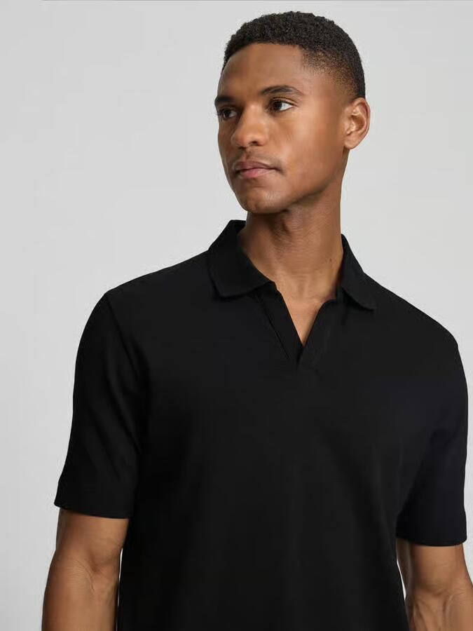 Marc O'Polo regular fit poloshirt van mix van katoen en linnen