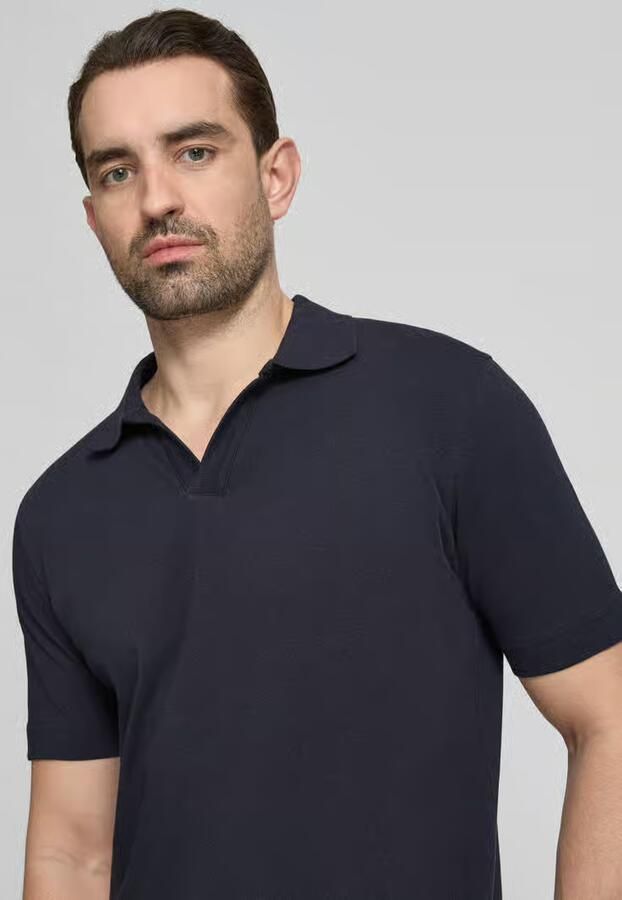 Marc O'Polo regular fit poloshirt van mix van katoen en linnen