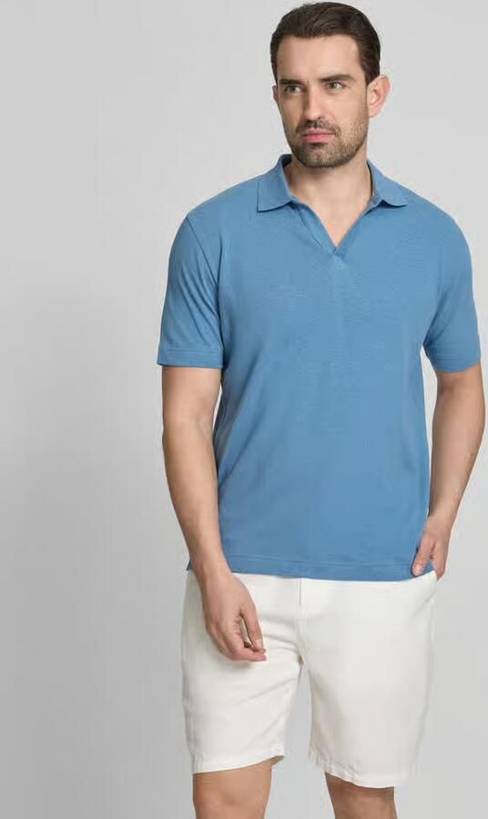 Marc O'Polo regular fit poloshirt van mix van katoen en linnen - Foto 4