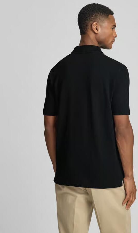Marc O'Polo regular fit poloshirt van mix van katoen en linnen