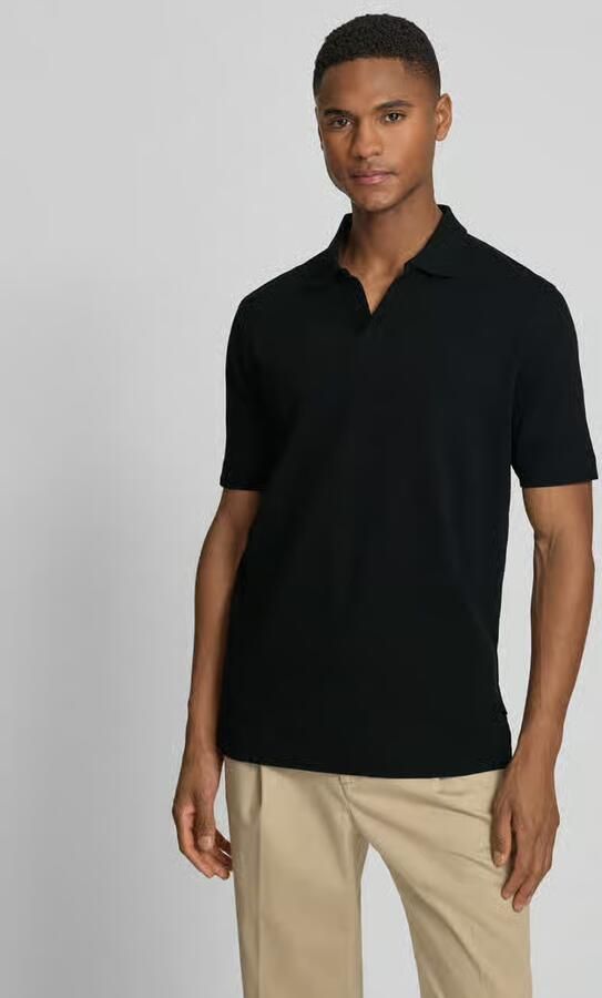 Marc O'Polo regular fit poloshirt van mix van katoen en linnen - Foto 4