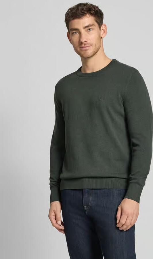 Marc O'Polo Regular fit pullover van katoenmix met scheerwol - Foto 2