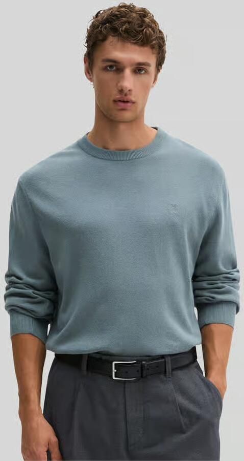Marc O'Polo Regular fit pullover van katoenmix met scheerwol - Foto 2