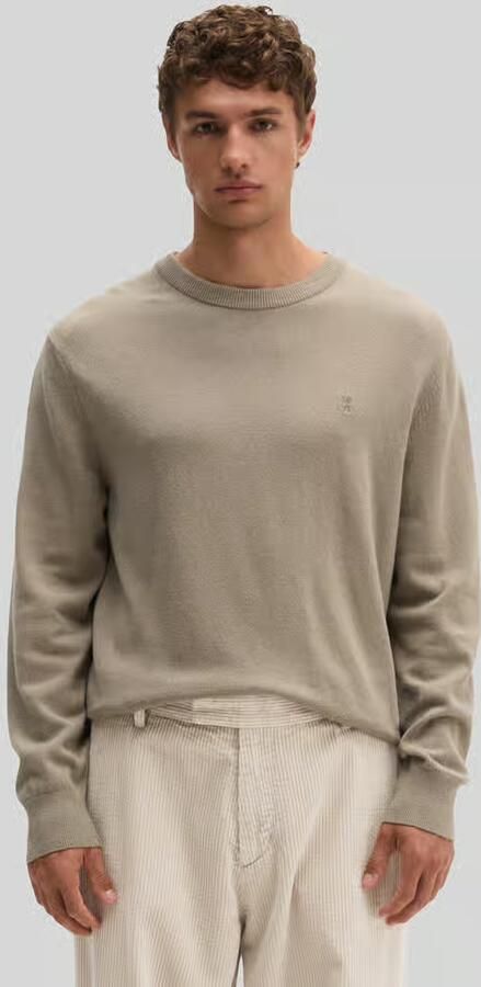 Marc O'Polo Regular fit pullover van katoenmix met scheerwol - Foto 3