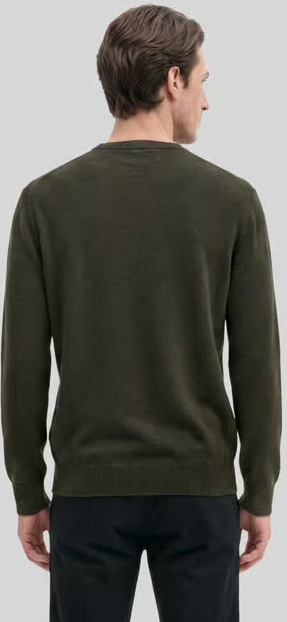 Marc O'Polo Regular fit pullover van katoenmix met scheerwol - Foto 3