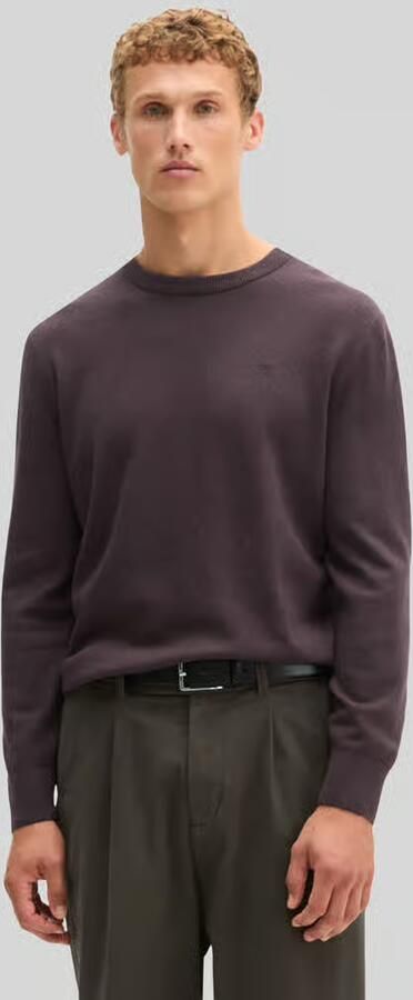 Marc O'Polo Regular fit pullover van katoenmix met scheerwol - Foto 3