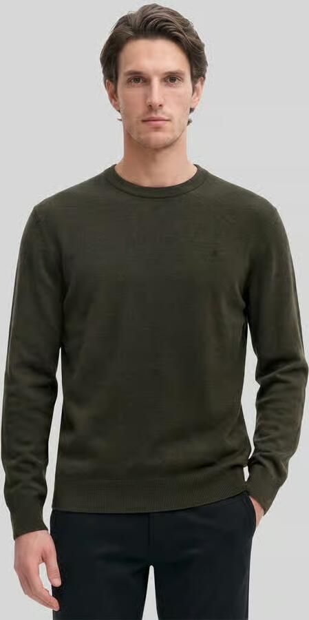 Marc O'Polo Regular fit pullover van katoenmix met scheerwol - Foto 2