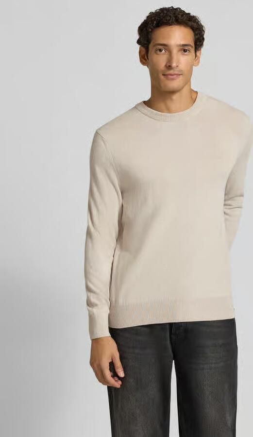 Marc O'Polo Regular fit pullover van katoenmix met scheerwol - Foto 3