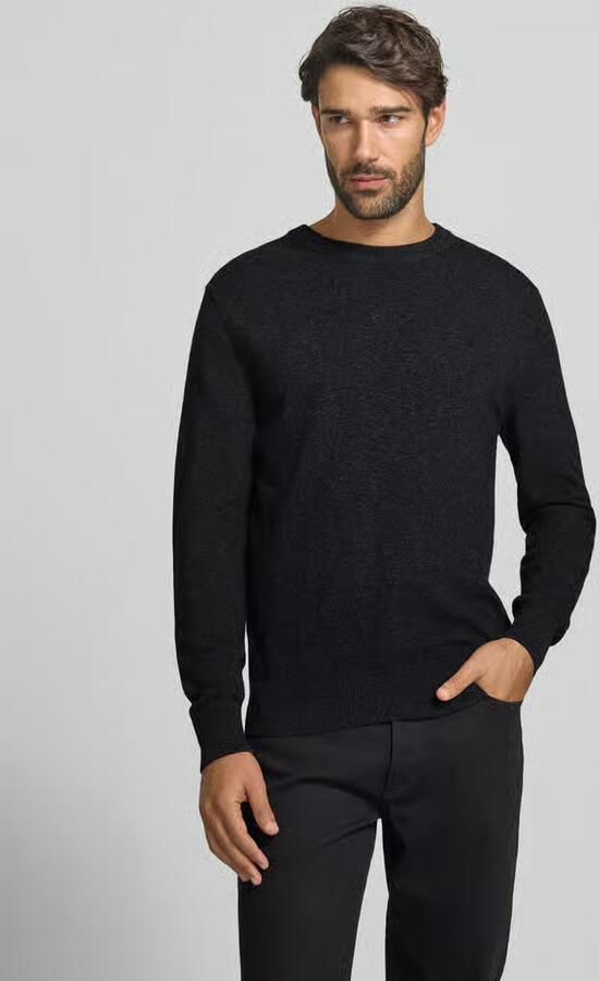 Marc O'Polo Regular fit pullover van katoenmix met scheerwol - Foto 3