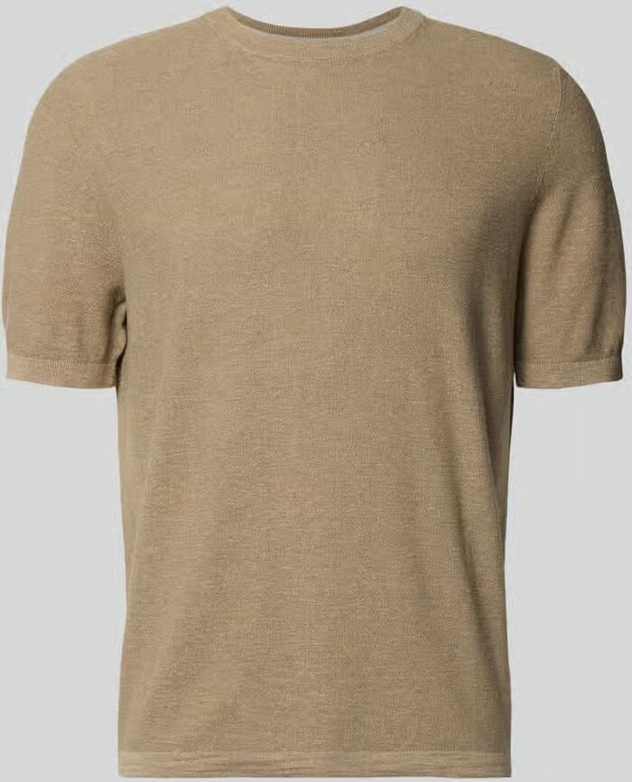 Marc O'Polo regular fit T-shirt van mix van katoen en linnen - Foto 2
